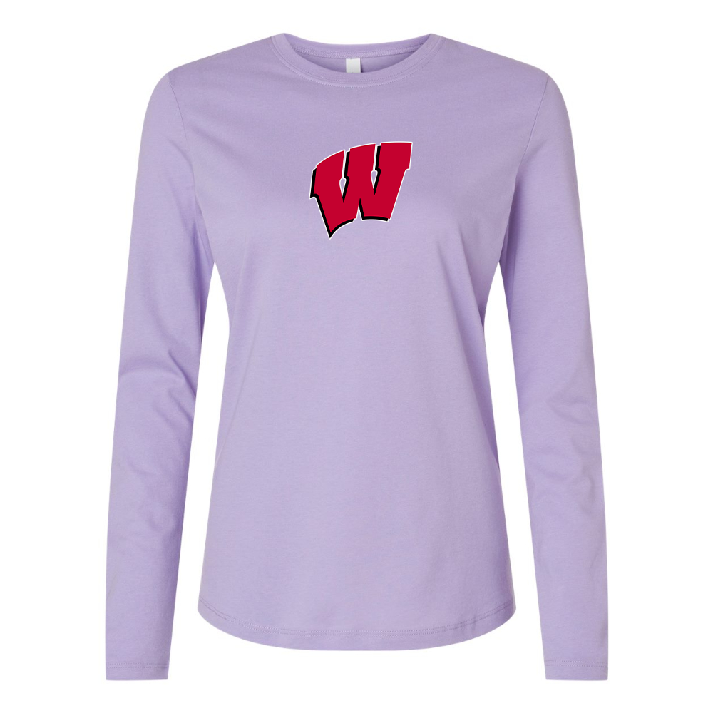 BELLA CANVAS Women’s Wisconsin Badgers Jersey Long Sleeve Tee